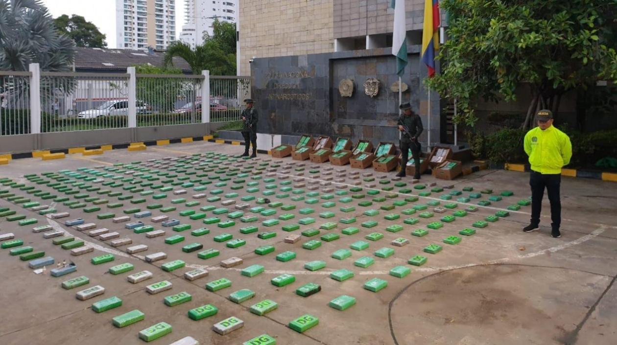 Droga decomisada en Cartagena.