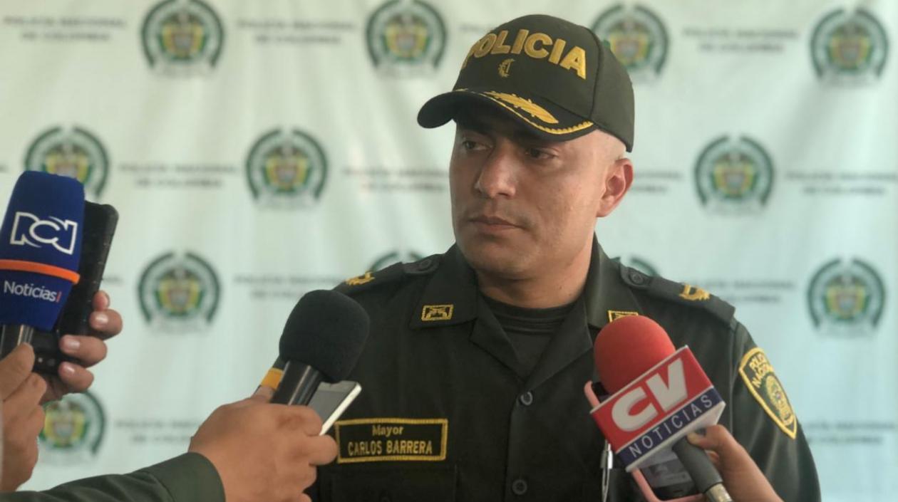 Mayor Carlos Barrera, comandante del Distrito 3 de la Policía Metropolitana de Barranquilla.