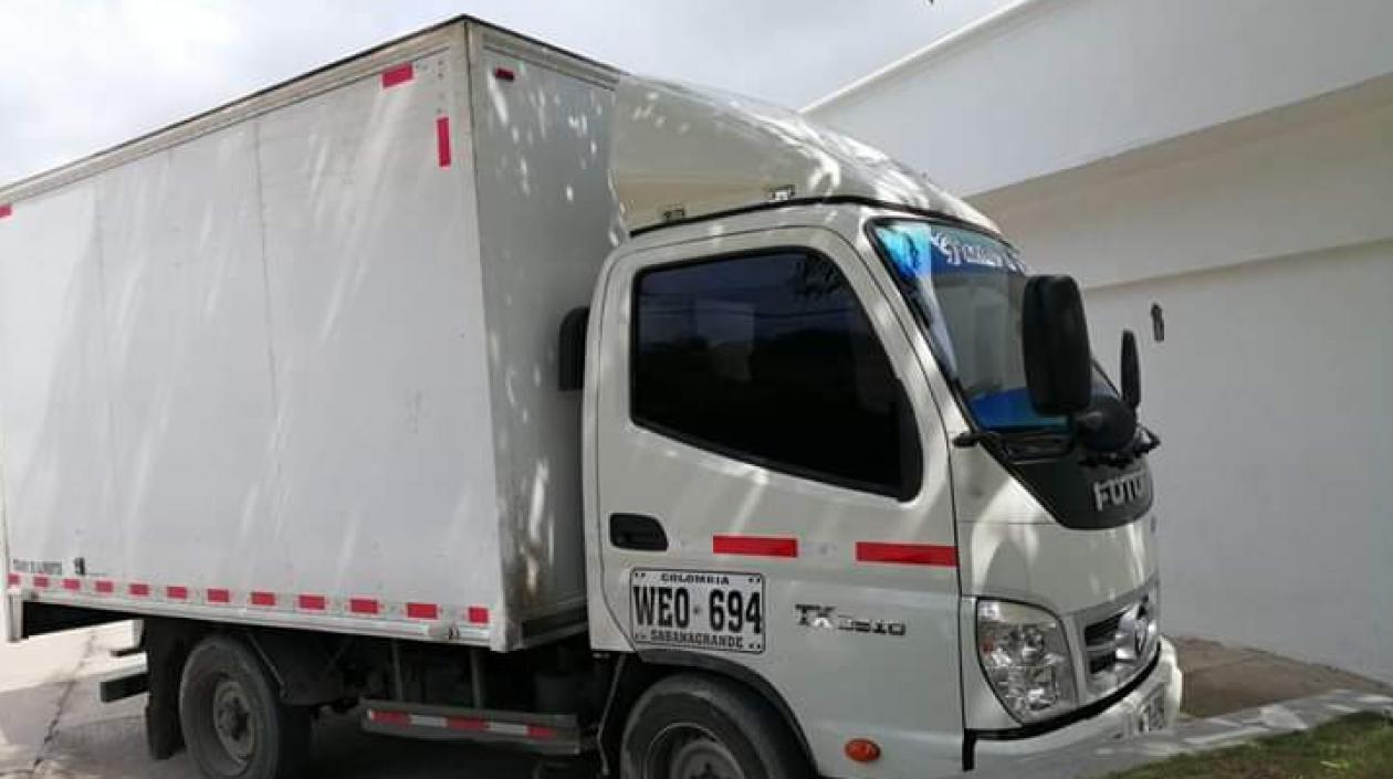 Furgón en el que se movilizaban los afectados.