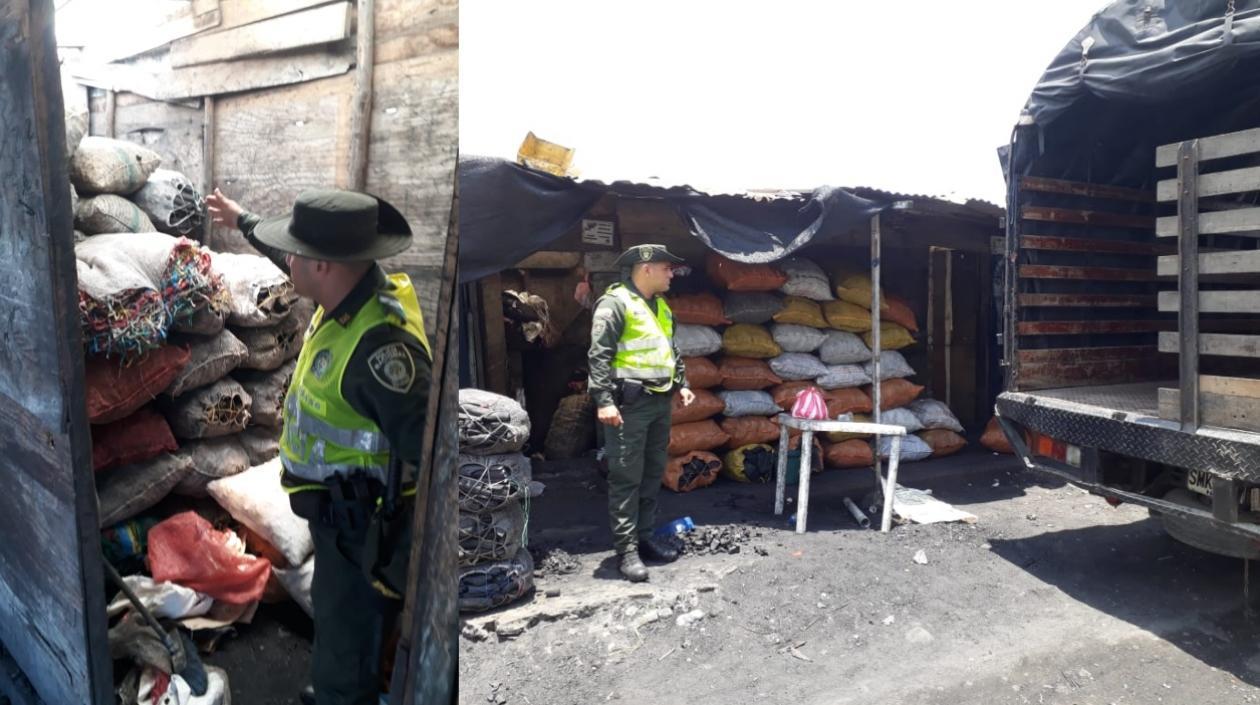 Carbón vegetal incautado.