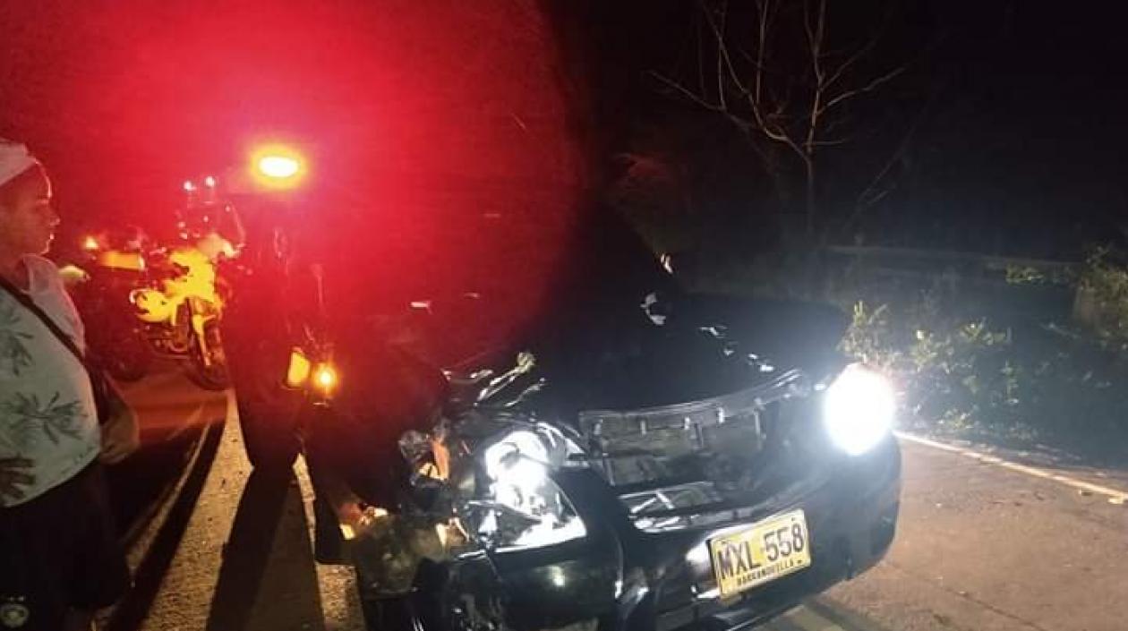 Así quedó el vehículo en el que se movilizaba el Alcalde de Piojó.