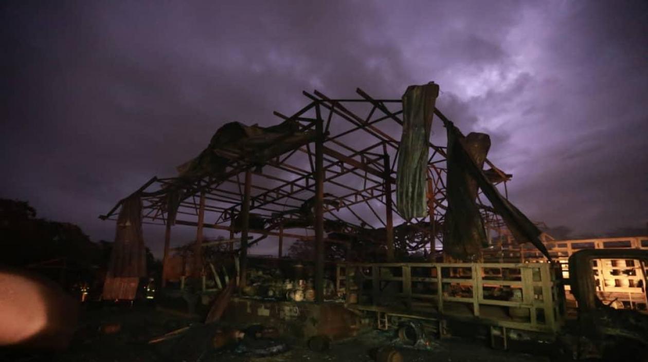 Así quedó la planta de gas en Miranda.