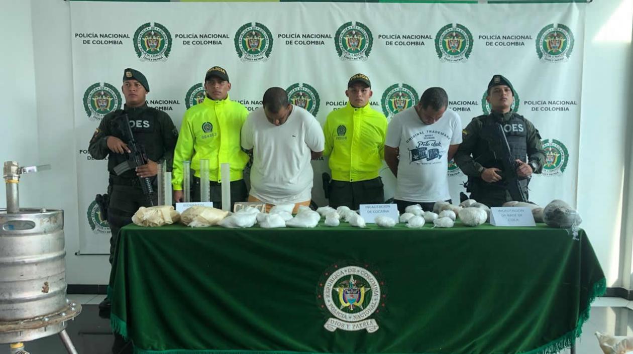 Los dos capturados por la Policía en el desmantelamiento de laboratorio.