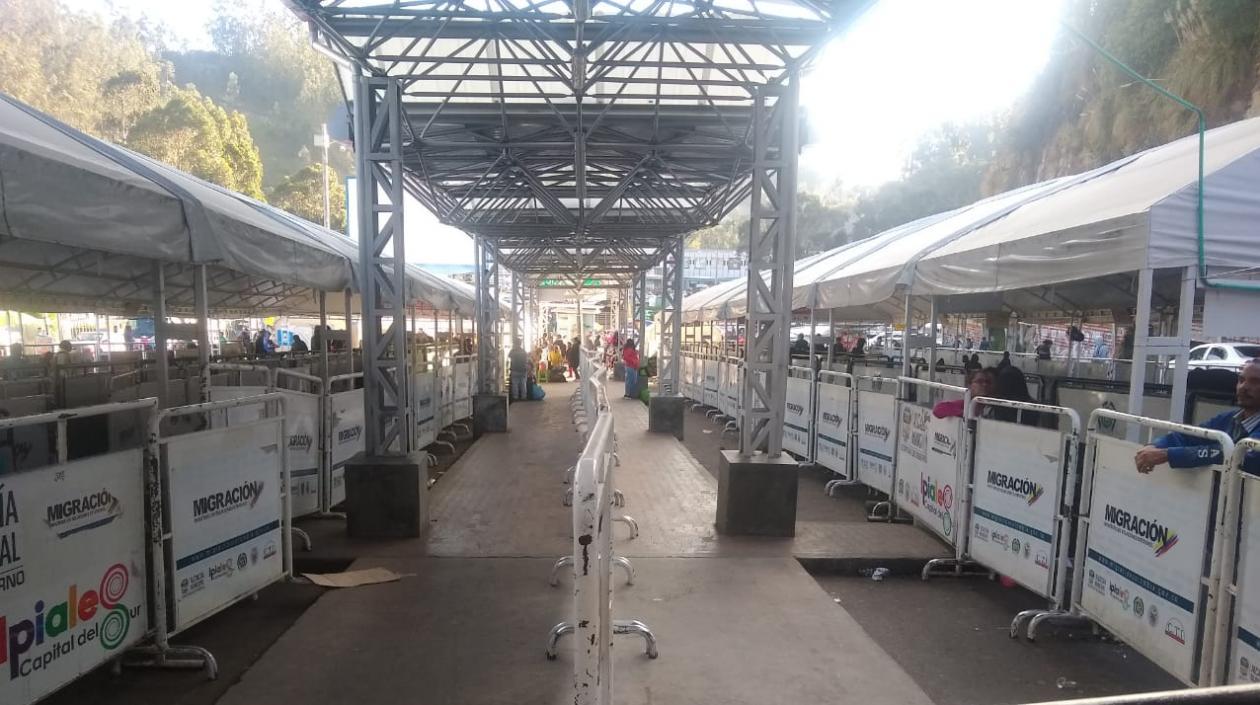 Puente de Rumichaca a las 6 de la tarde de este domingo 15 de agosto.