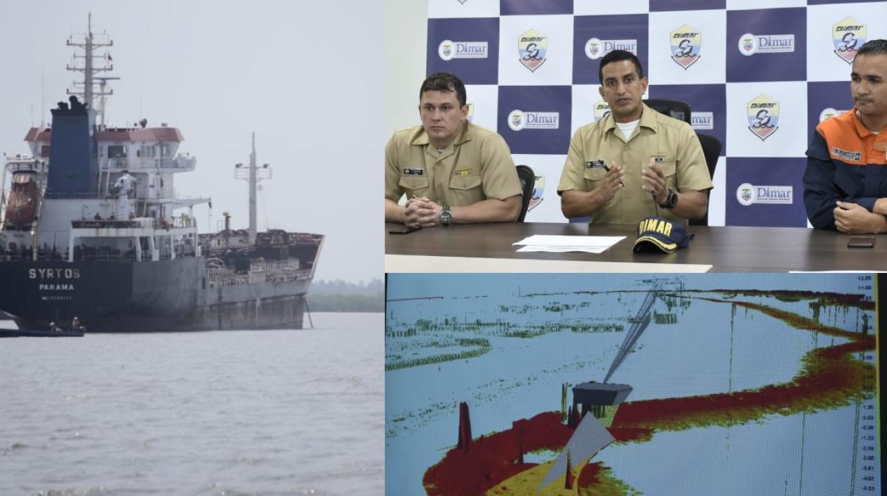 Foto del Canal de Acceso al Puerto y funcionarios de la Dimar.