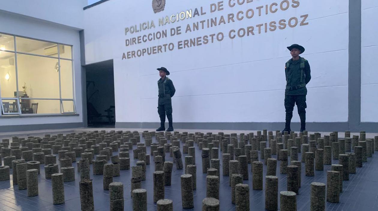 Marihuana incautada en el aeropuerto Ernesto Cortissoz.