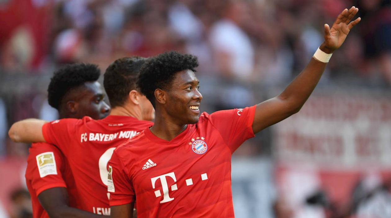 David Alaba celebra una anotación. 