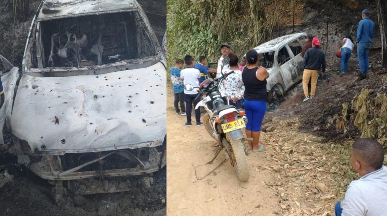 Así quedó el carro de la candidata a la Alcaldía del municipio de Suárez, Cauca,  por el partido Liberal, Karina García Sierra.