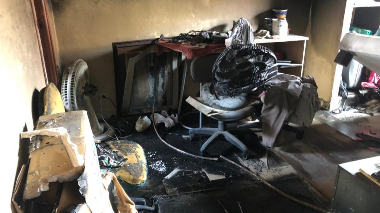 Así quedó el el apartamento tras el incendio