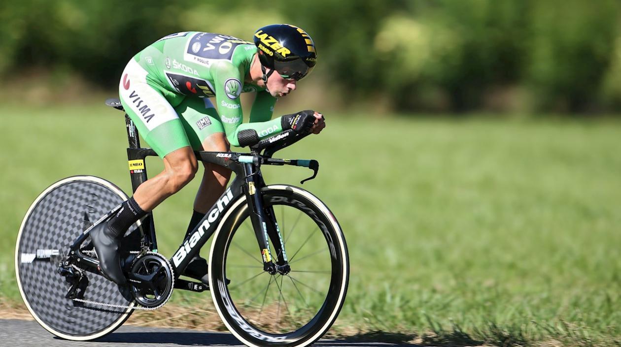 Primoz Roglic durante la contrarreloj. 