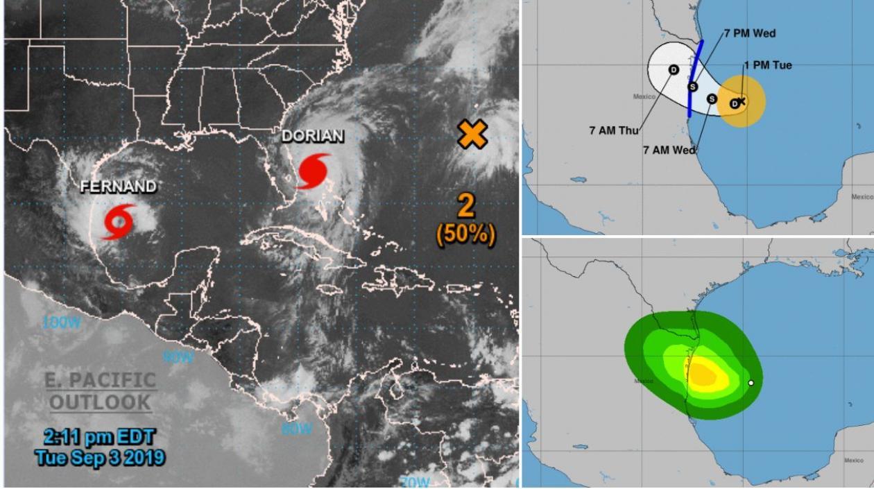 Se esperan lluvias en la Sierra Madre Oriental de Tamaulipas y en Nuevo León.