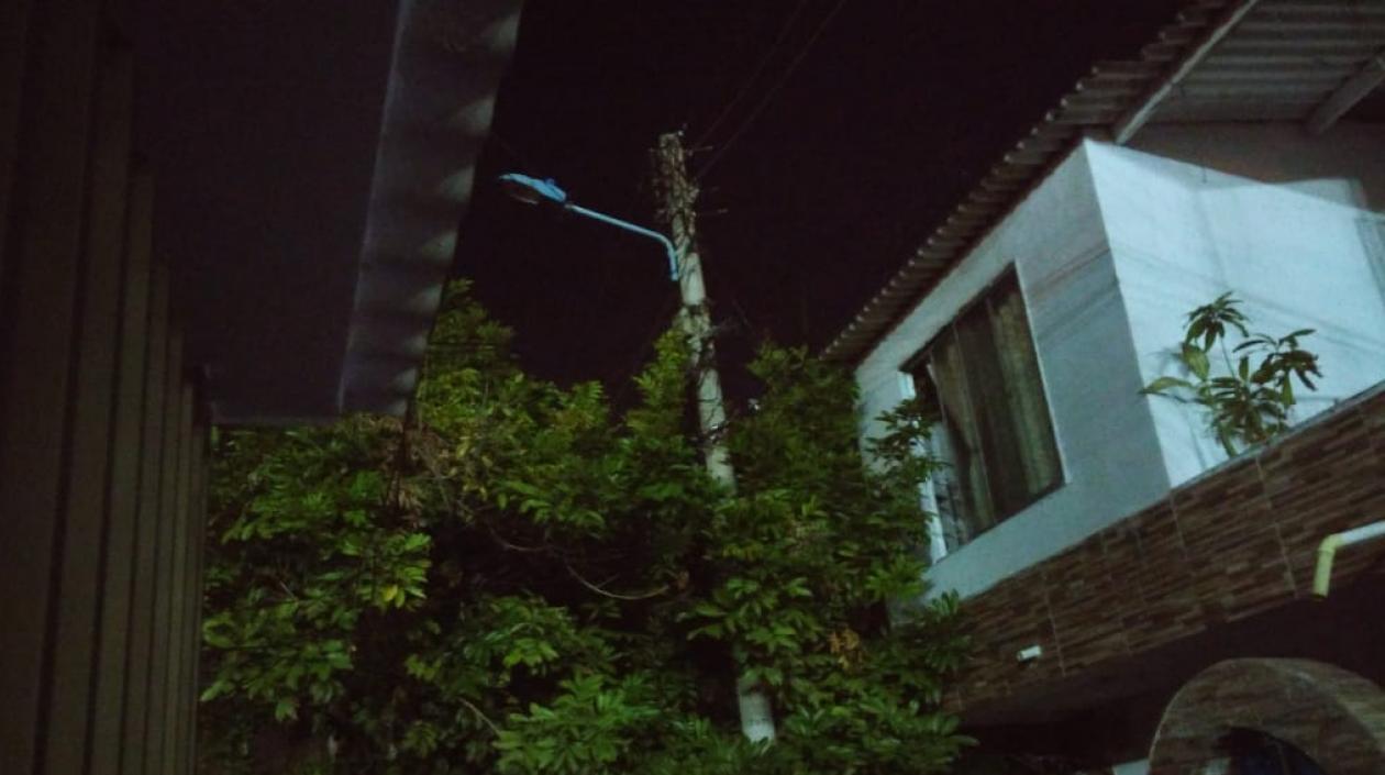 Sector de Las Moras afectado por apagón.