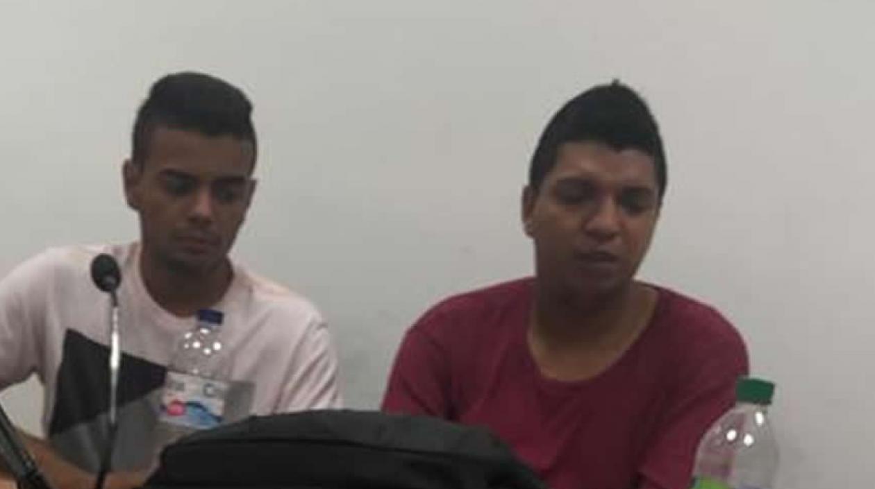 Los dos imputados durante la audiencia de hoy.