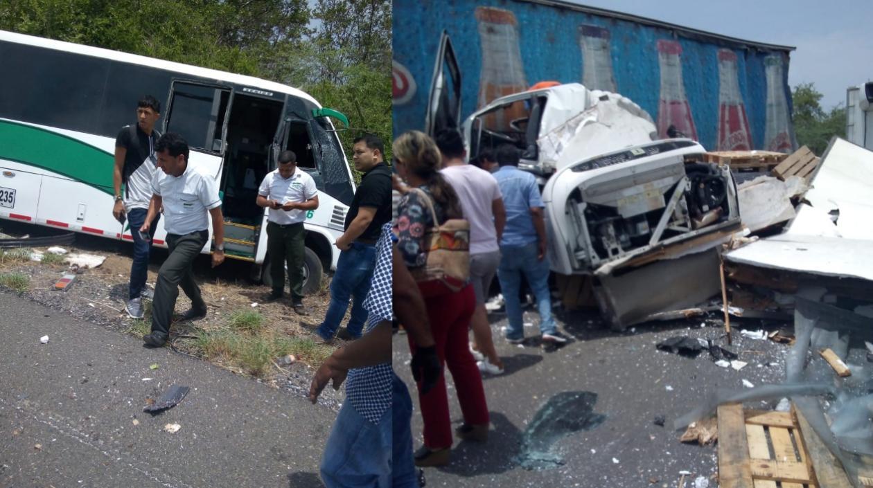 Así quedaron los vehículos tras el accidente.