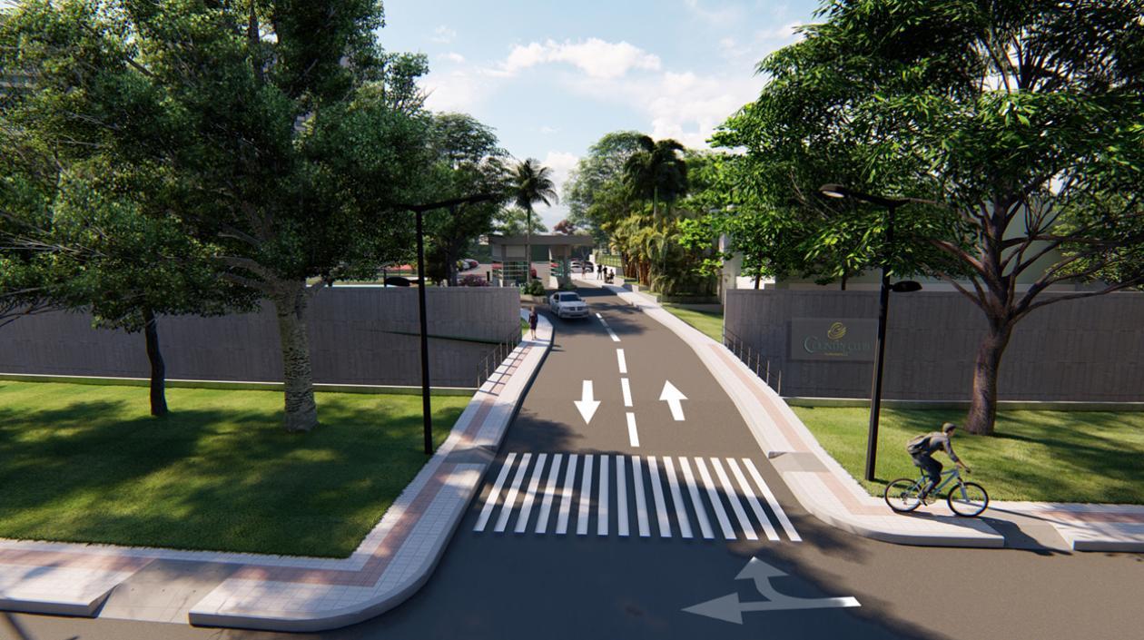 Render de Acceso al Country Club por la calle 77.