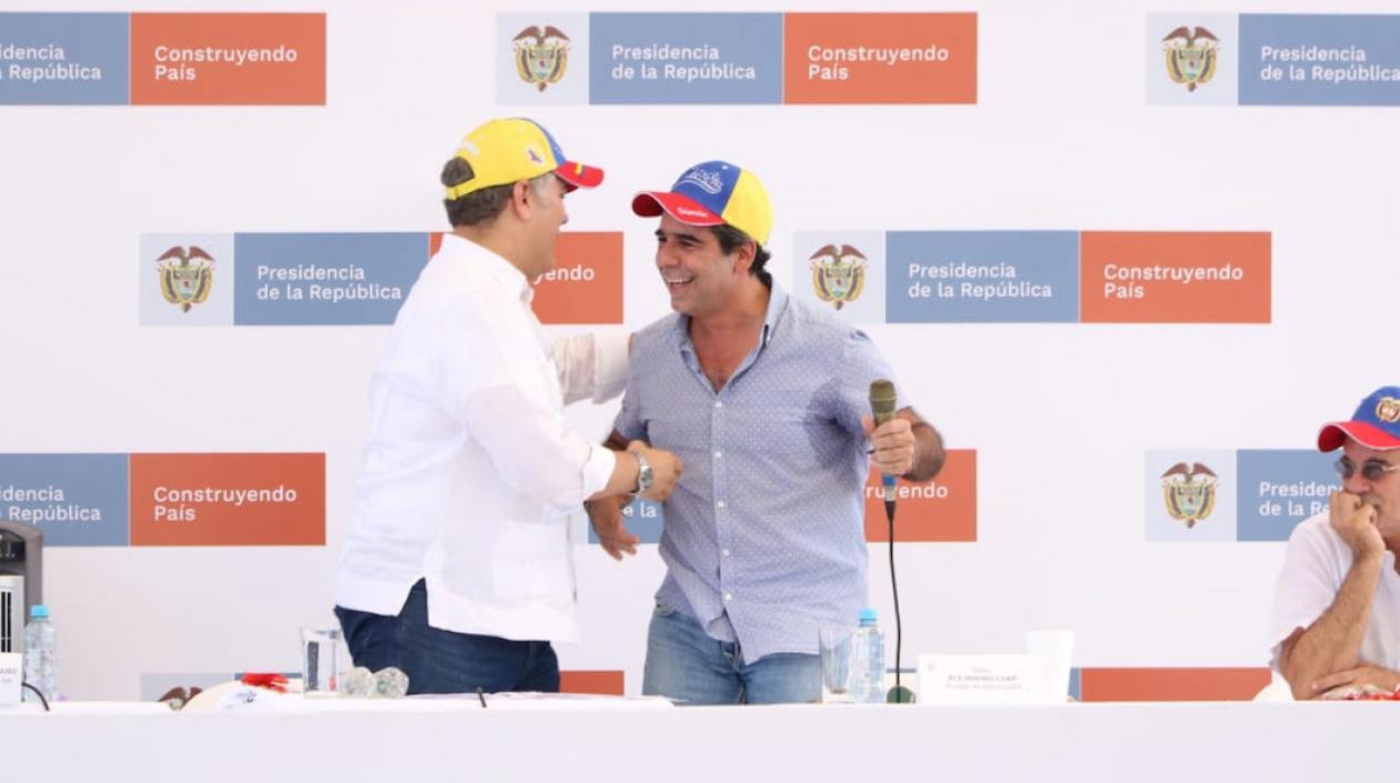 El Presidente Iván Duque y el Alcalde Alejandro Char.
