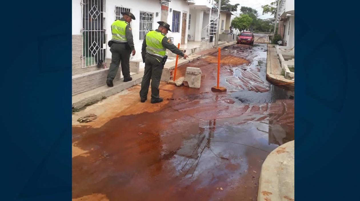 Sector afectado por los vertimientos.