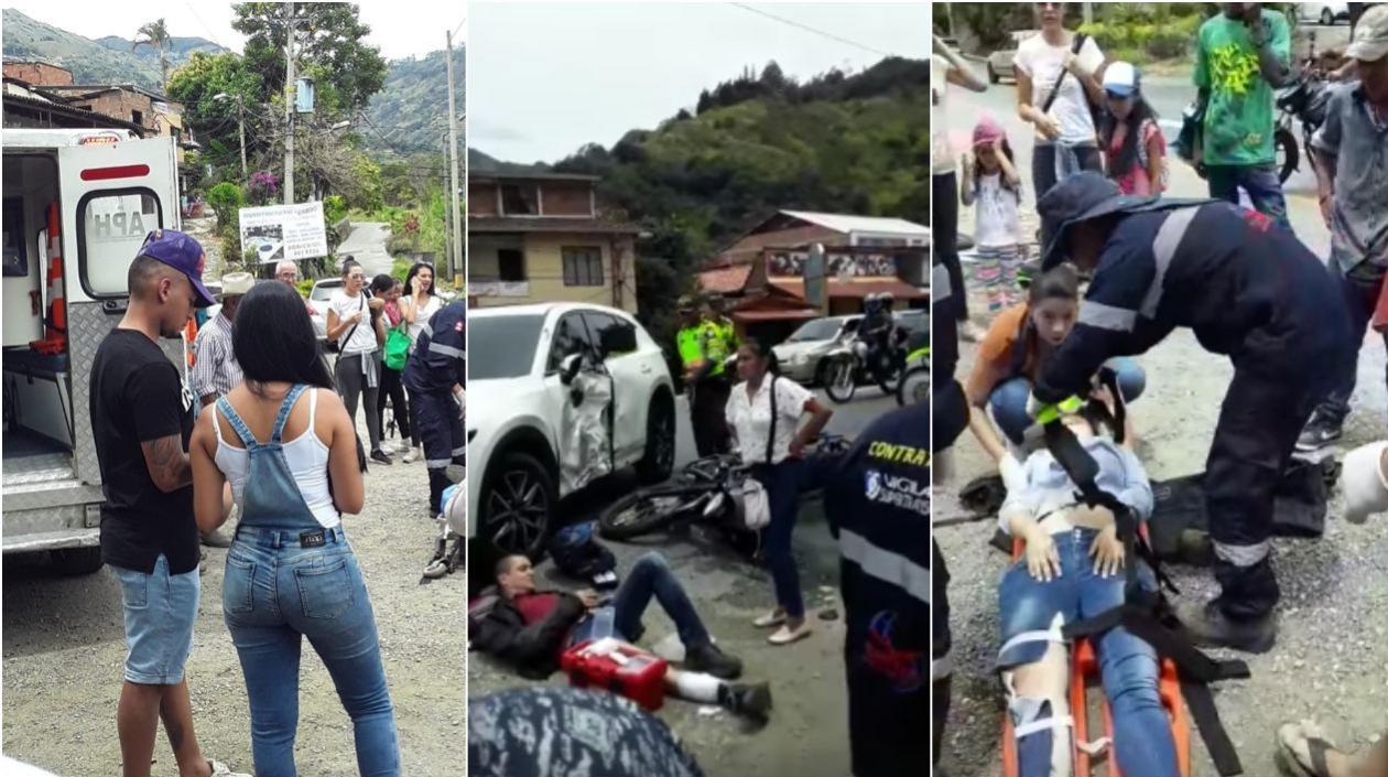 Imágenes donde se observa a Jarlan Barrera y los dos heridos.