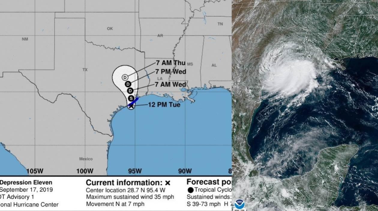 Así muestra el Centro Nacional de Huracanes la tormenta Imelda.