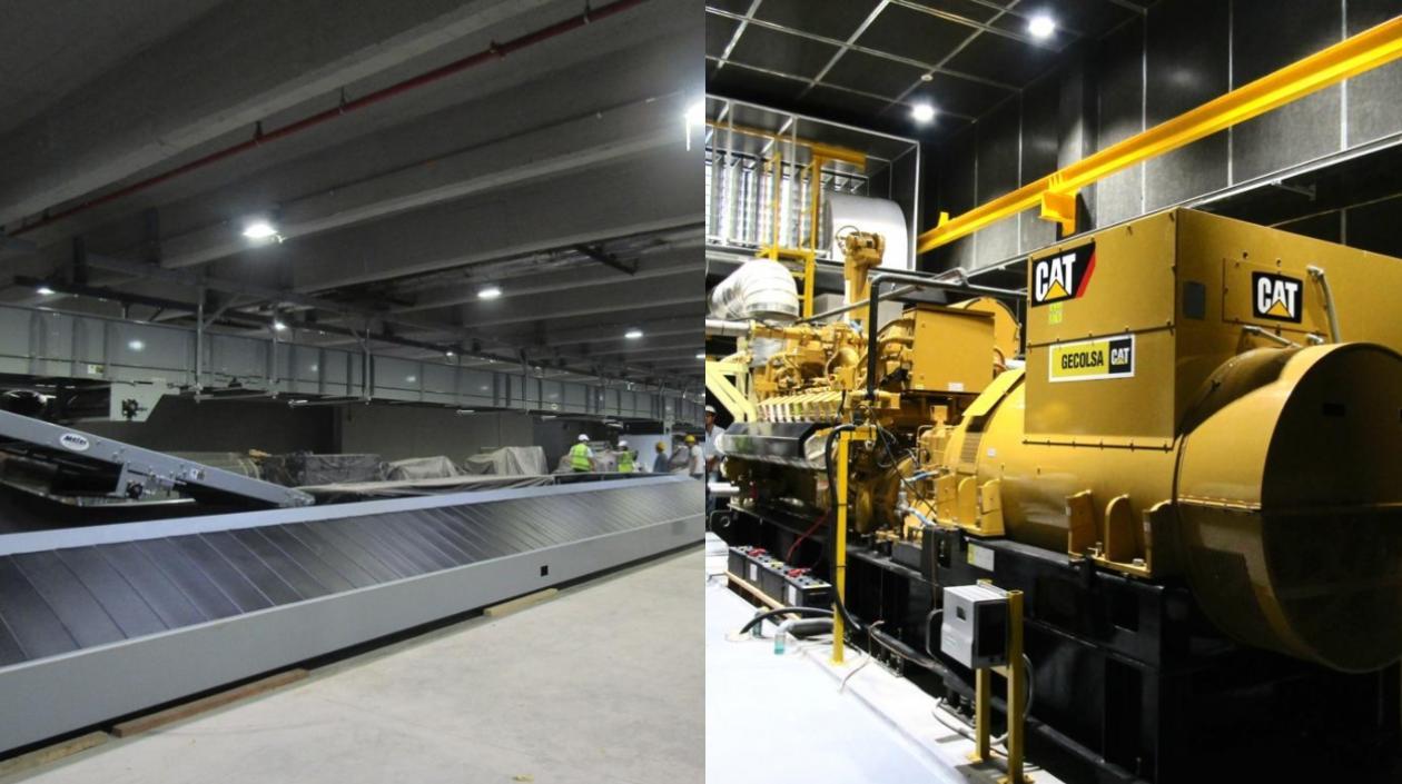 La banda de equipajes y la plata autogeneradora de energía.