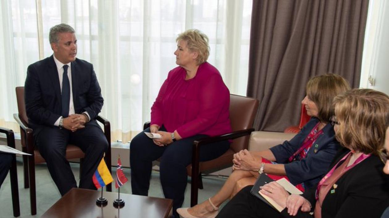 Presidente Iván Duque y Primera Ministra de Noruega, Erna Solberg.