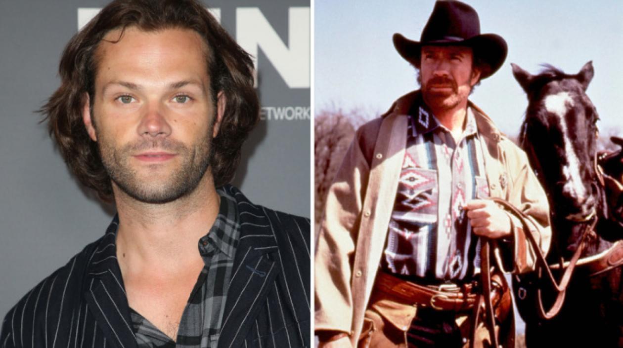 Los actores Jared Padalecki y Chuck Norris.