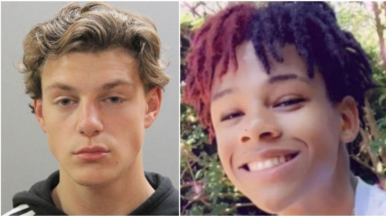 A la izquierda Tyler Flach, de 18 años, acusado de asesinato en segundo grado por la muerte de Khaseen Morris (derecha).