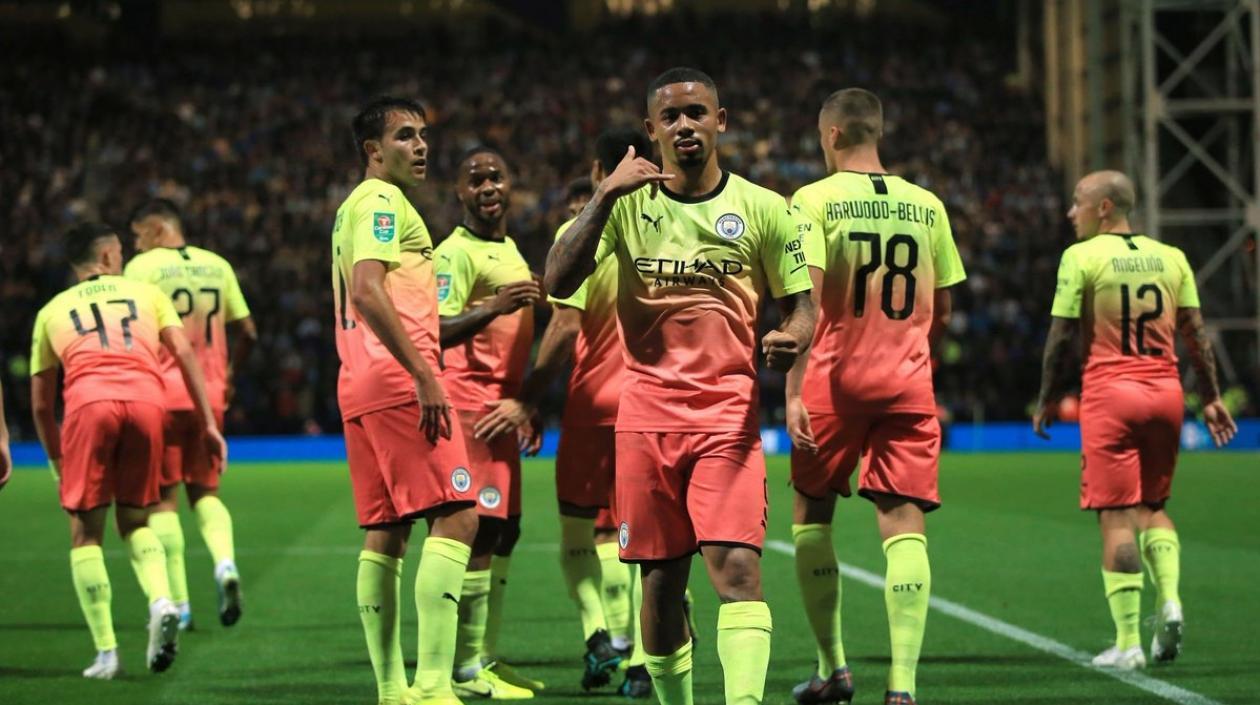 Gabriel Jesus celebra su anotación. 