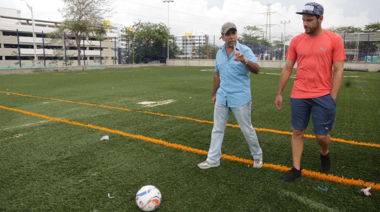 El Alcalde Alejandro Char y el portero Sebastián Viera.