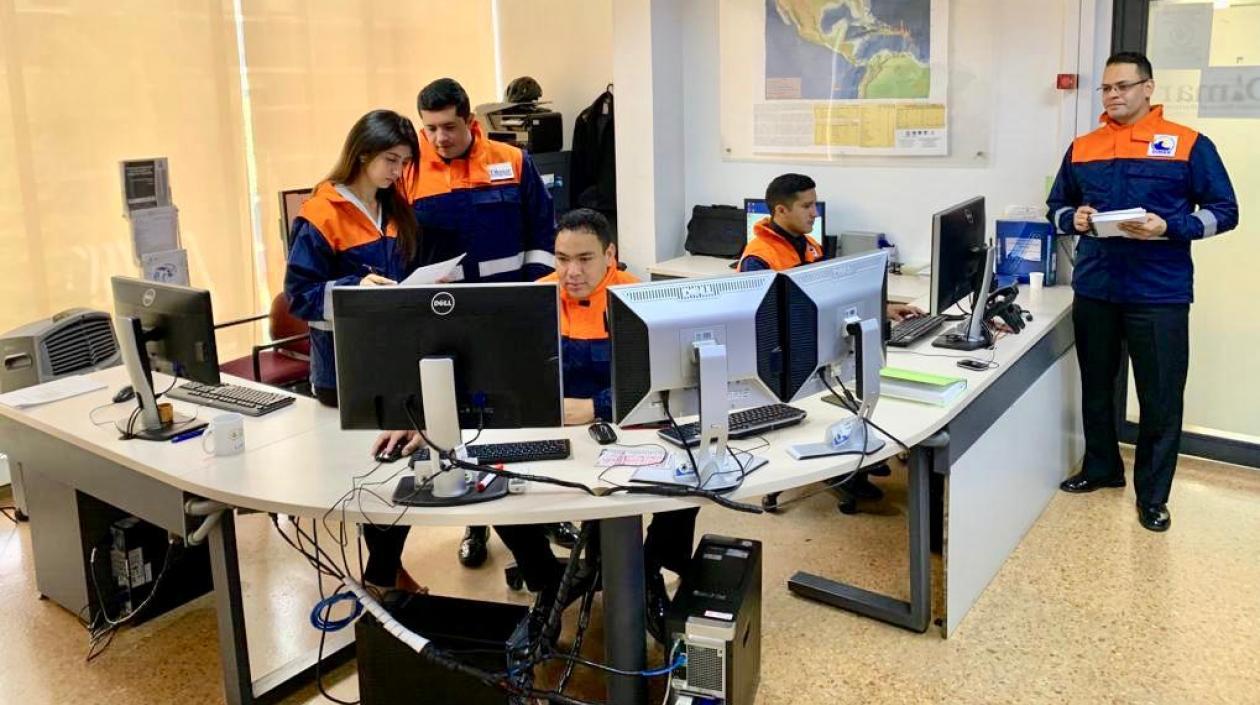 Funcionarios de la Dimar durante el ejercicio.