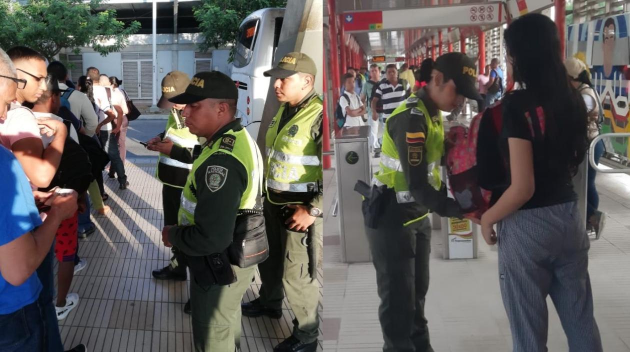 Requisas por parte de la Policía en estaciones de Transmetro.