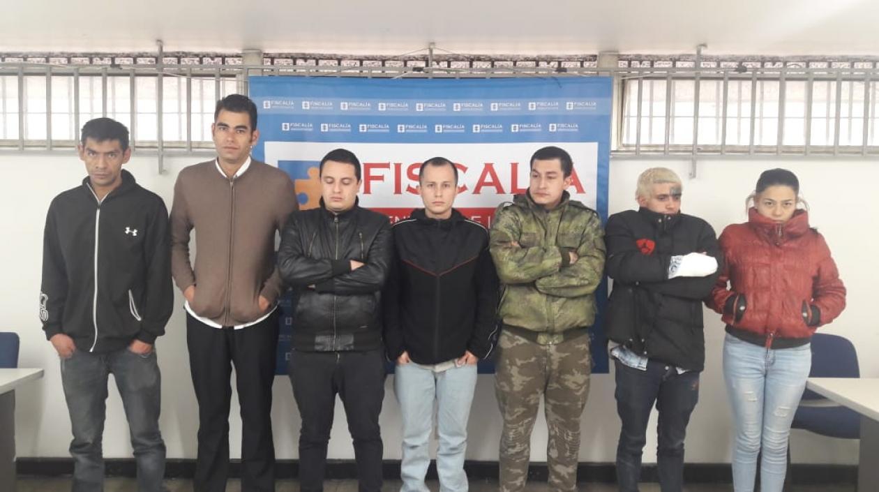 Integrantes de narcomenudeo desmantelada en Bogotá.