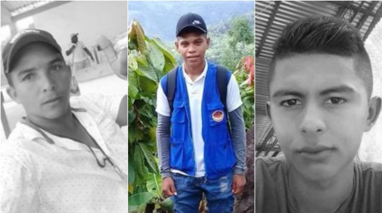 Los tres jóvenes fallecidos en Tarazá.