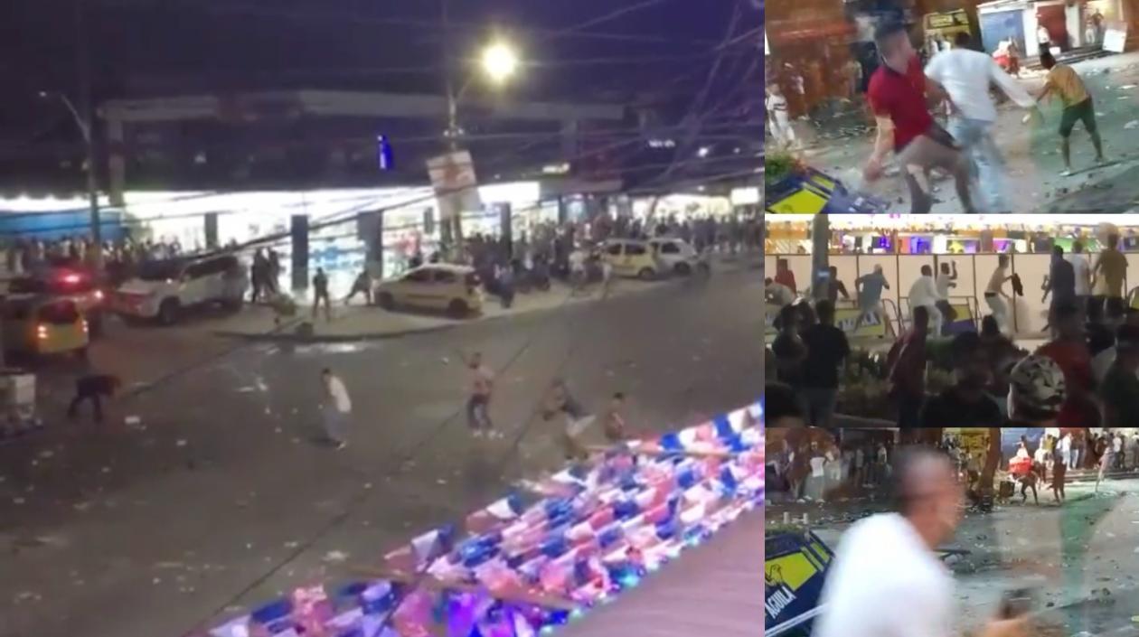 Momentos de los disturbios.