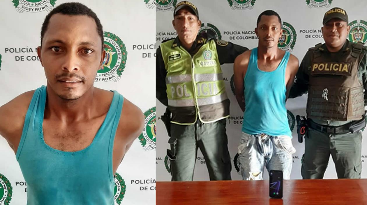 El capturado y el celular recuperado.