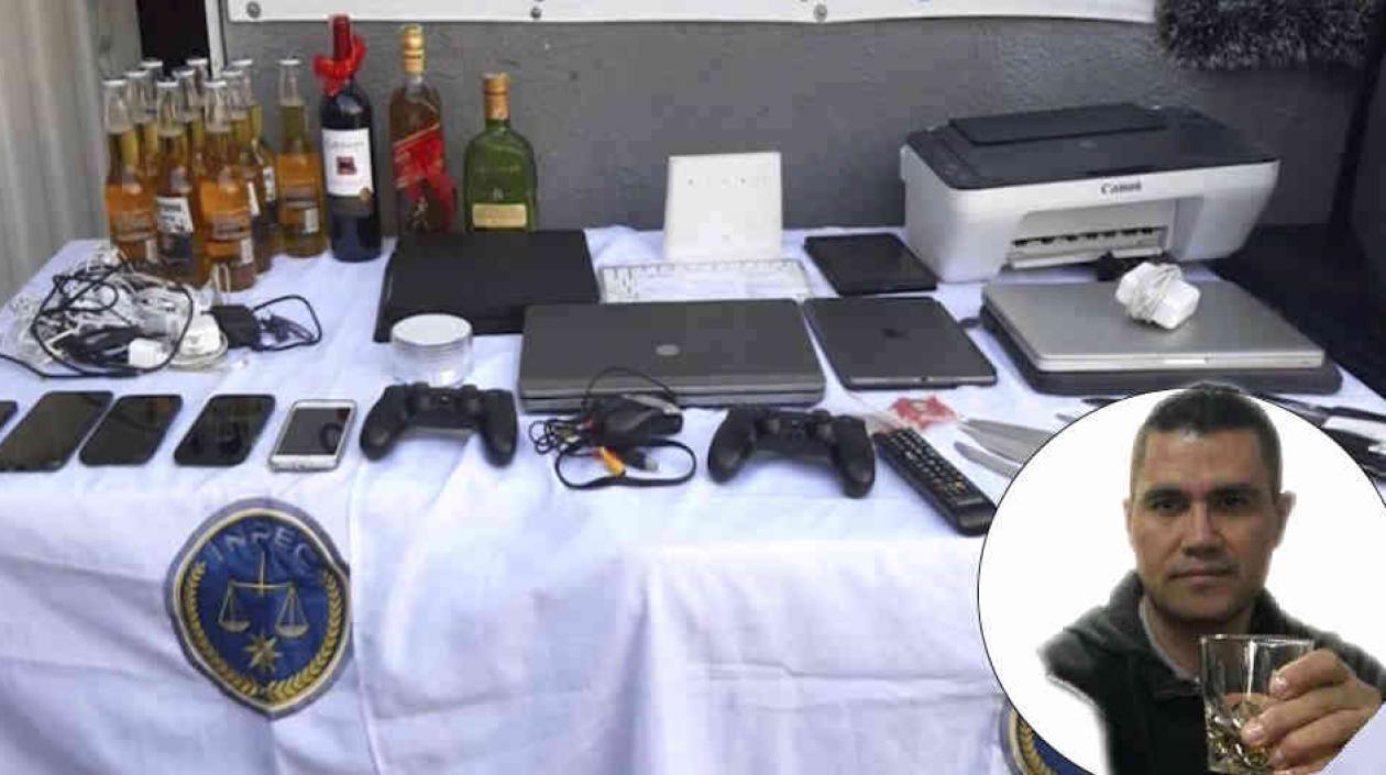 Juan Guillermo Monsalve y los elementos encontrados.