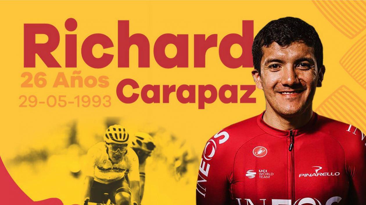 Richard Carapaz, ciclista ecuatoriano. 