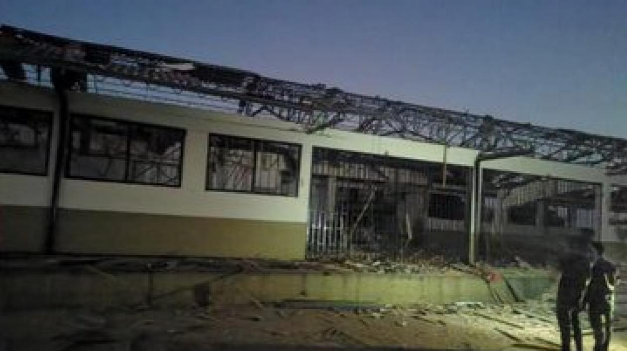 Así quedó la base militar en Tame, Arauca.