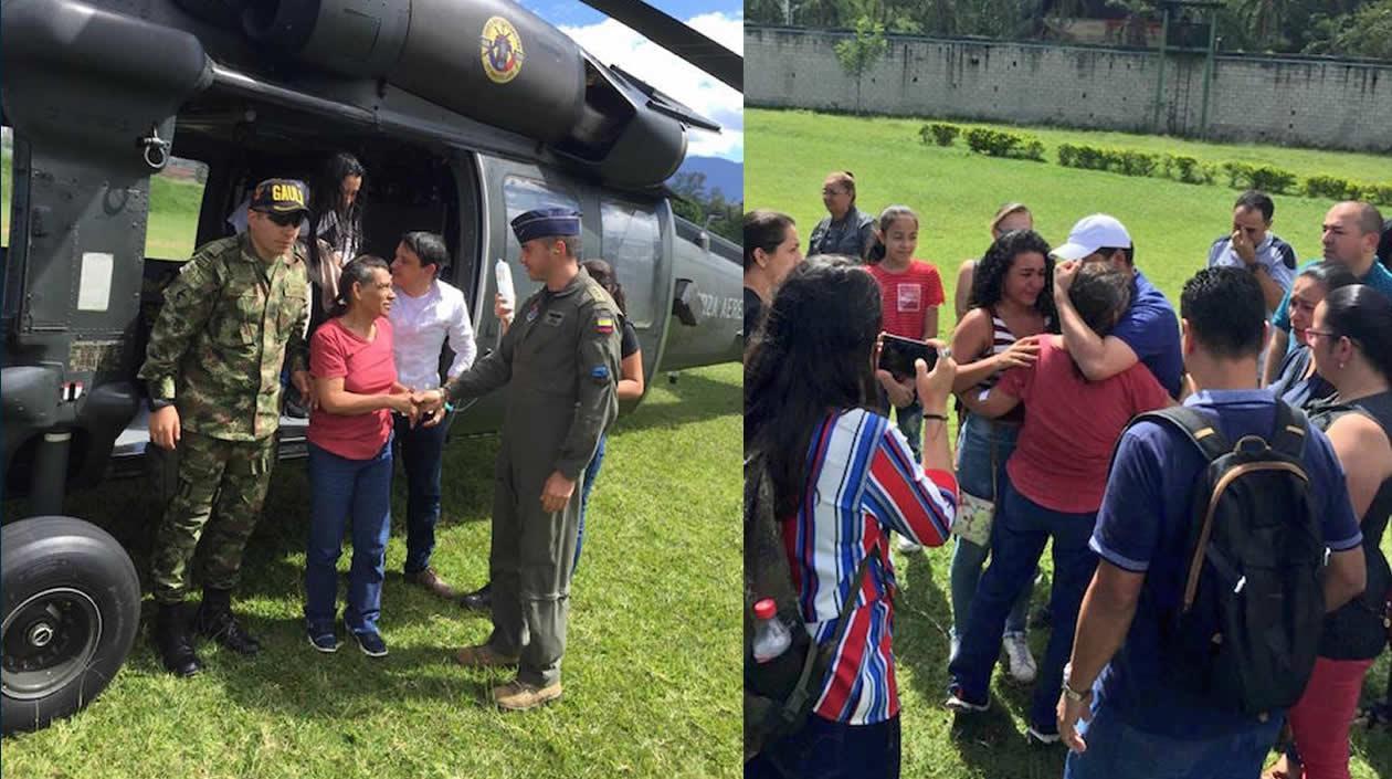 Doralba Agudelo tras la liberación.