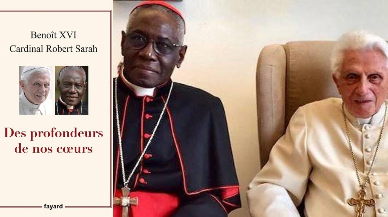 El cardenal Robert Sarahy el papa emérito Benedicto XVI.