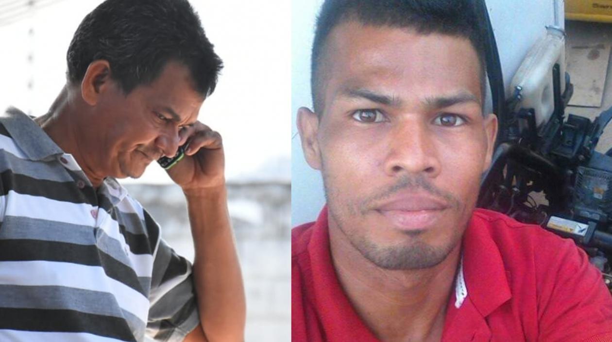 En la foto, a la izquierda el papá de Walter Carpintero Feria (foto derecha) en Medicina Legal, tras la muerte de su hijo.