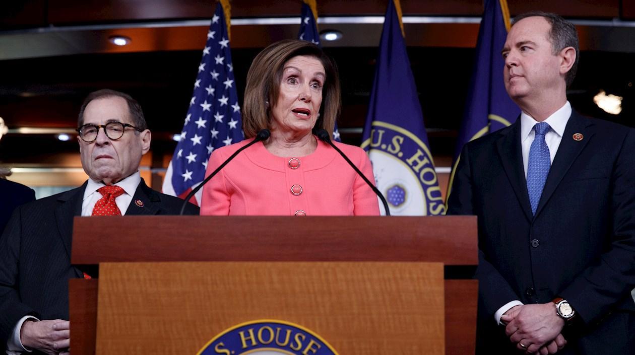 La jefa de la Cámara de Representantes, Nancy Pelosi.