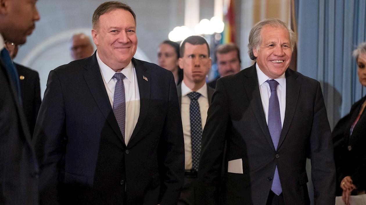 Mike Pompeo y Luis Almagro.