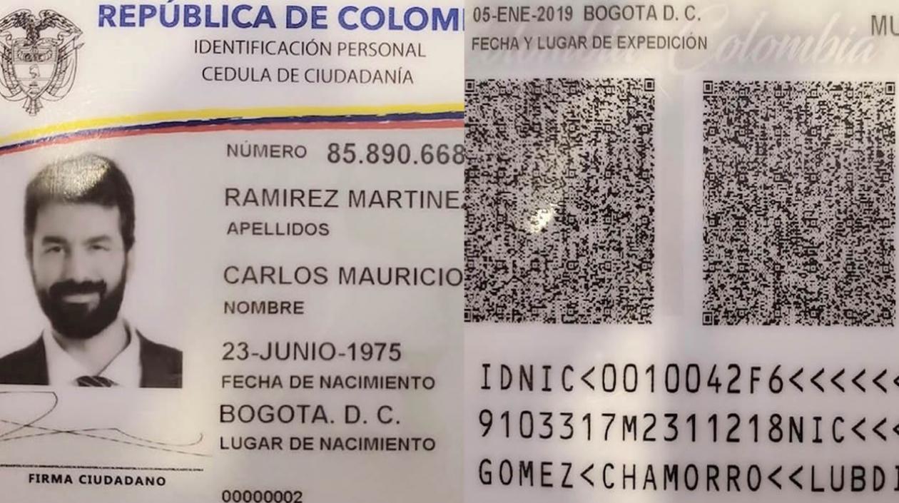 Muestra sin valor del diseño de la nueva cédula digital.