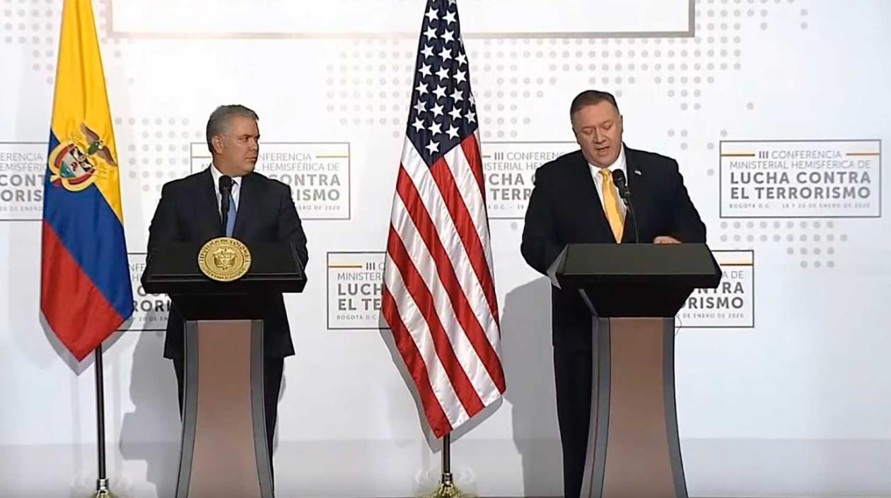 El Presidente Iván Duque y Mike Pompeo.
