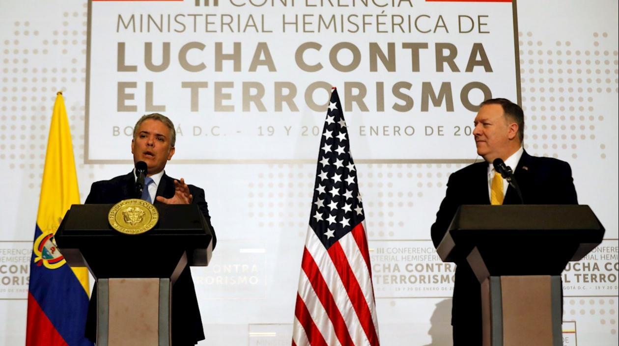 El Presidente Iván Duque y Mike Pompeo.