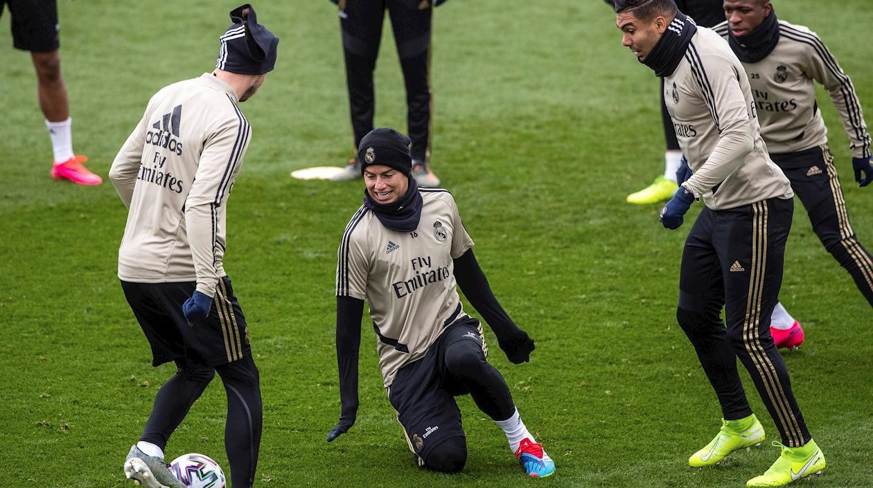 James Rodríguez durante un entrenamiento. 