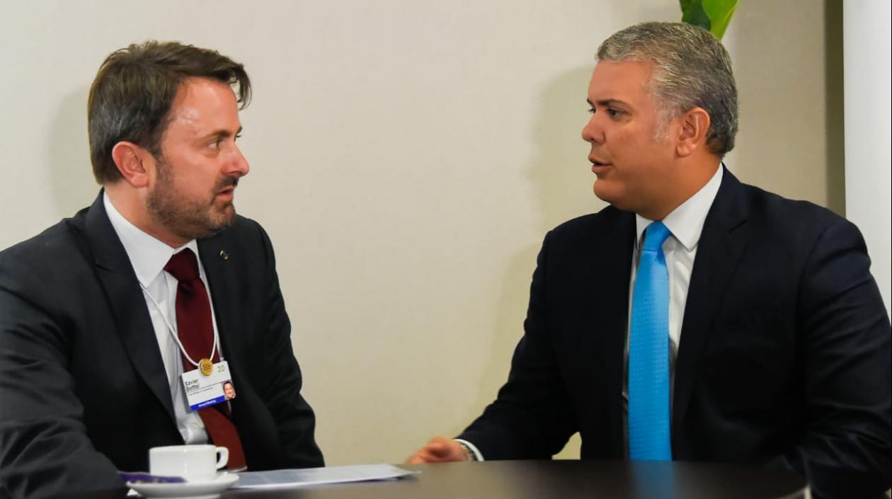 Xavier Bettel e Iván Duque.