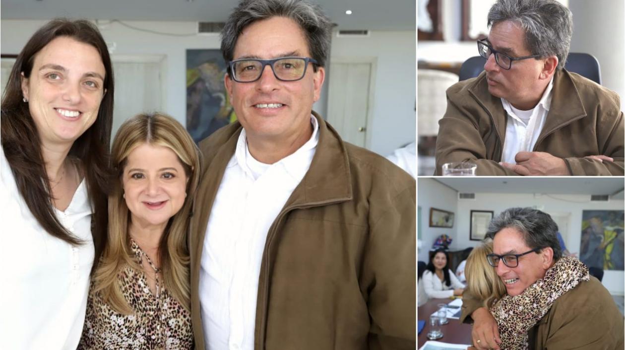 En la foto, Consejera para las Regiones, la Gobernadora Elsa Noguera y el Ministro de Hacienda.