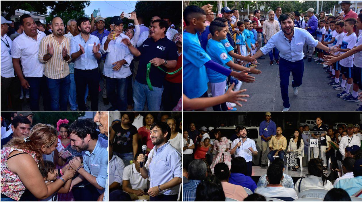 Jaime Pumarejo en la entrega de las obras en el barrio La Unión.